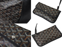 画像をギャラリービューアに読み込む, GOYARD ゴヤール トートバッグ アーディ PM BAE020181 ヘリンボーン柄 ブラック ブラウン シルバー金具 美品 中古 58417