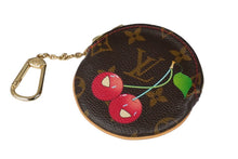 画像をギャラリービューアに読み込む, 極美品 LOUIS VUITTON ルイヴィトン コインケース M95043 ポルトモネ ロン モノグラムチェリー ブラウン ゴールド金具 中古 58421