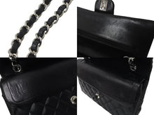 画像をギャラリービューアに読み込む, 極美品 CHANEL マトラッセWフラップチェーンショルダー 19番台 25cm ショルダーバッグ ブラック×シルバー金具 ラムスキン 中古 58447