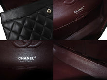 画像をギャラリービューアに読み込む, 極美品 CHANEL マトラッセWフラップチェーンショルダー 19番台 25cm ショルダーバッグ ブラック×シルバー金具 ラムスキン 中古 58447