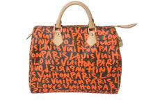 画像をギャラリービューアに読み込む, 新品同様 LOUIS VUITTON ルイヴィトン M93705 スピーディ30 オランジュ モノグラム グラフィティ オレンジ ゴールド金具 中古 58451