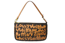 画像をギャラリービューアに読み込む, LOUIS VUITTON ルイヴィトン ハンドバッグ ポシェットアクセソワ―ル モノグラム グラフィティ M92193 ゴールド 美品 中古 58462