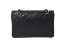 画像をギャラリービューアに読み込む, CHANEL シャネル マトラッセ 25 ショルダーバッグ ダブルフラップ 1番台 ラムスキン ブラック ゴールド 美品 中古 58464