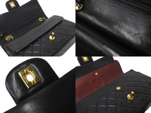 画像をギャラリービューアに読み込む, CHANEL シャネル マトラッセ 25 ショルダーバッグ ダブルフラップ 1番台 ラムスキン ブラック ゴールド 美品 中古 58464