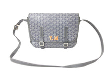 画像をギャラリービューアに読み込む, GOYARD ゴヤール ショルダーバッグ ベルヴェデールMM ヘリンボーン イニシャル入り グレー シルバー金具 美品 中古 58491