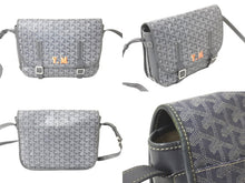 画像をギャラリービューアに読み込む, GOYARD ゴヤール ショルダーバッグ ベルヴェデールMM ヘリンボーン イニシャル入り グレー シルバー金具 美品 中古 58491