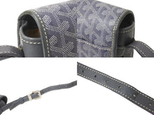 画像をギャラリービューアに読み込む, GOYARD ゴヤール ショルダーバッグ ベルヴェデールMM ヘリンボーン イニシャル入り グレー シルバー金具 美品 中古 58491
