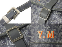画像をギャラリービューアに読み込む, GOYARD ゴヤール ショルダーバッグ ベルヴェデールMM ヘリンボーン イニシャル入り グレー シルバー金具 美品 中古 58491