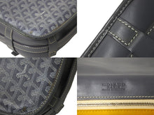 画像をギャラリービューアに読み込む, GOYARD ゴヤール ショルダーバッグ ベルヴェデールMM ヘリンボーン イニシャル入り グレー シルバー金具 美品 中古 58491