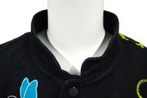 JH Design DORA The Explorer Racing Jacket Black Pink Embroidery Size L Good Used 58511