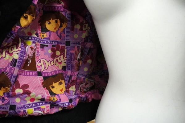 JH Design DORA The Explorer Racing Jacket Black Pink Embroidery Size L Good Used 58511