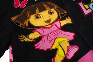 JH Design DORA The Explorer Racing Jacket Black Pink Embroidery Size L Good Used 58511