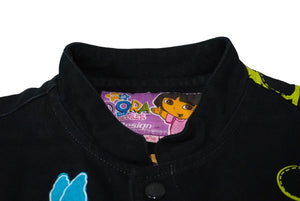 JH Design DORA The Explorer Racing Jacket Black Pink Embroidery Size L Good Used 58511