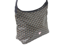 画像をギャラリービューアに読み込む, 極美品 GOYARD ゴヤール トートバッグ ポエムホーボーバッグPM ハートロゴ キャンバス 牛革 ブラック ブラウン シルバー 中古 58523