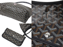 画像をギャラリービューアに読み込む, 極美品 GOYARD ゴヤール トートバッグ ポエムホーボーバッグPM ハートロゴ キャンバス 牛革 ブラック ブラウン シルバー 中古 58523