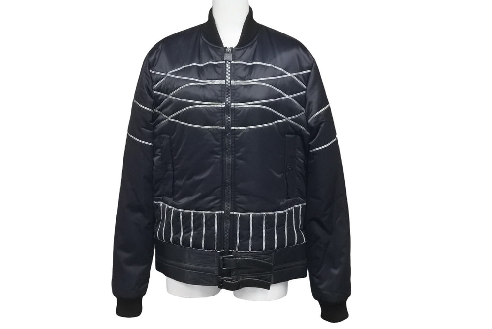 CHANEL Nylon Jacket Sports Line P29238V19623 06A Navy Gray Black Metal Fittings Size 38 Good Condition Used 58533