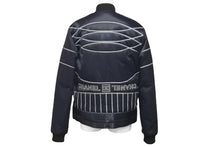 画像をギャラリービューアに読み込む, CHANEL シャネル ナイロンジャケット スポーツライン P29238V19623 06A ネイビー グレー ブラック金具 サイズ38 美品 中古 58533