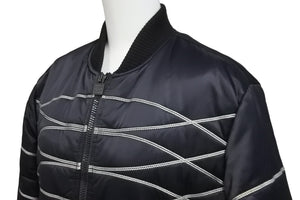 CHANEL Nylon Jacket Sports Line P29238V19623 06A Navy Gray Black Metal Fittings Size 38 Good Condition Used 58533