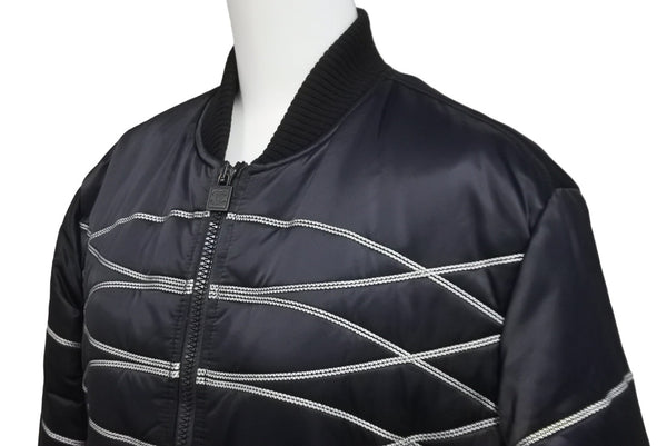 CHANEL Nylon Jacket Sports Line P29238V19623 06A Navy Gray Black Metal Fittings Size 38 Good Condition Used 58533