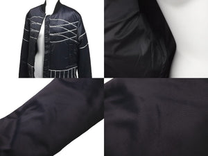 CHANEL Nylon Jacket Sports Line P29238V19623 06A Navy Gray Black Metal Fittings Size 38 Good Condition Used 58533