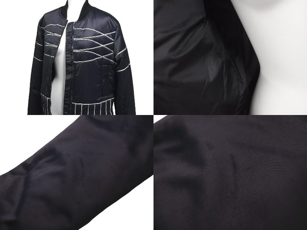 CHANEL Nylon Jacket Sports Line P29238V19623 06A Navy Gray Black Metal Fittings Size 38 Good Condition Used 58533