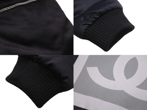 CHANEL Nylon Jacket Sports Line P29238V19623 06A Navy Gray Black Metal Fittings Size 38 Good Condition Used 58533