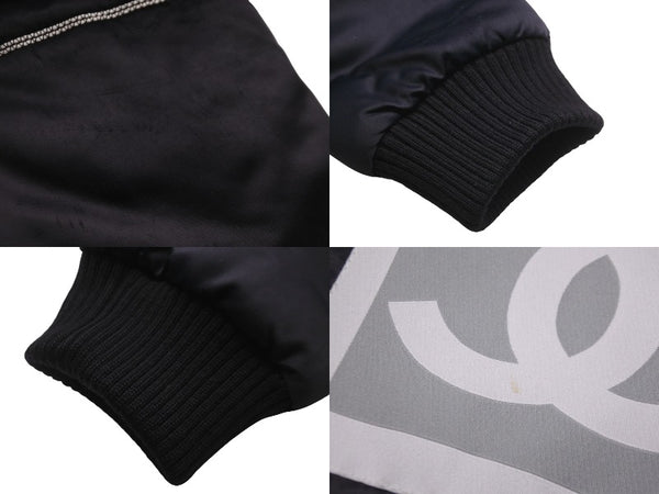 CHANEL Nylon Jacket Sports Line P29238V19623 06A Navy Gray Black Metal Fittings Size 38 Good Condition Used 58533