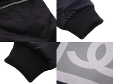 画像をギャラリービューアに読み込む, CHANEL シャネル ナイロンジャケット スポーツライン P29238V19623 06A ネイビー グレー ブラック金具 サイズ38 美品 中古 58533