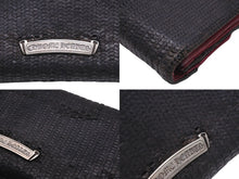 画像をギャラリービューアに読み込む, CHROME HEARTS クロムハーツ 長財布 ウェーブウォレット クロスボタン ブラック ピンク シルバー925 良品 中古 58556