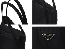 Load image into Gallery viewer, PRADA プラダ トートバッグ B6242 三角ロゴプレート ナイロン ブラック シルバー金具 イタリア製 ユニセックス 美品 中古 58561