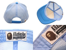 Load image into Gallery viewer, A BATHING APE アベイシングエイプ トラッカーキャップ メッシュキャップ BAPE STA MESH CAP ブルー 美品 中古 58594