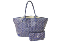 Load image into Gallery viewer, GOYARD ゴヤール トートバッグ サンルイPM ヘリンボーン柄 ネイビー ダメージ多数 中古 58601