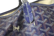 Load image into Gallery viewer, GOYARD ゴヤール トートバッグ サンルイPM ヘリンボーン柄 ネイビー ダメージ多数 中古 58601