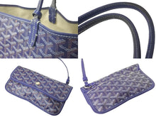 Load image into Gallery viewer, GOYARD ゴヤール トートバッグ サンルイPM ヘリンボーン柄 ネイビー ダメージ多数 中古 58601