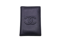 画像をギャラリービューアに読み込む, CHANEL シャネル カードケース パスケース キャビアスキン 22番台 ココマーク ネイビー 美品 中古 58609
