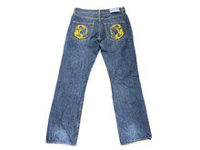 Load image into Gallery viewer, BILLIONAIRE BOYS CLUB ビリオネアボーイズクラブ デニム ストレート ランニングドッグ ロゴ プリント ブルー 良品 中古 58612