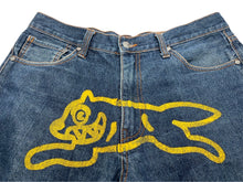 Load image into Gallery viewer, BILLIONAIRE BOYS CLUB ビリオネアボーイズクラブ デニム ストレート ランニングドッグ ロゴ プリント ブルー 良品 中古 58612