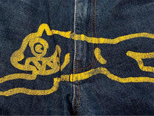 Load image into Gallery viewer, BILLIONAIRE BOYS CLUB ビリオネアボーイズクラブ デニム ストレート ランニングドッグ ロゴ プリント ブルー 良品 中古 58612