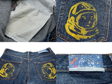 Load image into Gallery viewer, BILLIONAIRE BOYS CLUB ビリオネアボーイズクラブ デニム ストレート ランニングドッグ ロゴ プリント ブルー 良品 中古 58612
