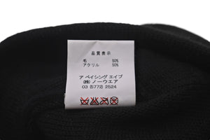 A BATHING APE × Kaws アベイシングエイプ×カウズ ニットキャップ ブラック ホワイト フリーサイズ 美品 中古 58642