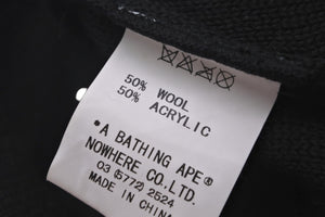 A BATHING APE × Kaws アベイシングエイプ×カウズ ニットキャップ ブラック ホワイト フリーサイズ 美品 中古 58642