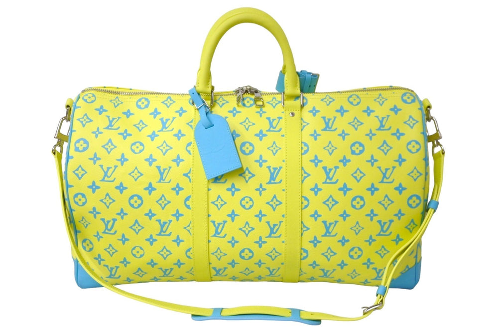 極美品 LOUIS VUITTON ルイヴィトン M21869 キーポルバンドリエール50 モノグラムプレイグラウンド イエロー 中古 58662