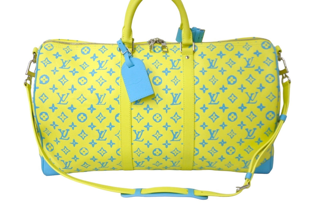 極美品 LOUIS VUITTON ルイヴィトン M21869 キーポルバンドリエール50 モノグラムプレイグラウンド イエロー 中古 58662
