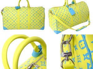 極美品 LOUIS VUITTON ルイヴィトン M21869 キーポルバンドリエール50 モノグラムプレイグラウンド イエロー 中古 58662