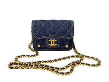 画像をギャラリービューアに読み込む, 新品未使用 新作 CHANEL シャネル ミニチェーンショルダーバッグ ココマーク AP3349 デニム ラメ ネイビー ゴールド金具 58666