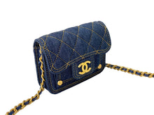 画像をギャラリービューアに読み込む, 新品未使用 新作 CHANEL シャネル ミニチェーンショルダーバッグ ココマーク AP3349 デニム ラメ ネイビー ゴールド金具 58666