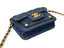 画像をギャラリービューアに読み込む, 新品未使用 新作 CHANEL シャネル ミニチェーンショルダーバッグ ココマーク AP3349 デニム ラメ ネイビー ゴールド金具 58666