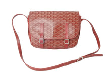Load image into Gallery viewer, GOYARD ゴヤール ショルダーバッグ ベルヴェデールMM ヘリンボーン コーティングキャンバス レッド シルバー金具 美品 中古 58667