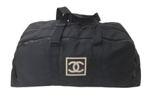 画像をギャラリービューアに読み込む, CHANEL シャネル スポーツライン ココマーク ボストンバッグ 7番台 ブラック コットンキャンバス ナイロン 美品 中古 58668