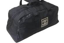 画像をギャラリービューアに読み込む, CHANEL シャネル スポーツライン ココマーク ボストンバッグ 7番台 ブラック コットンキャンバス ナイロン 美品 中古 58668